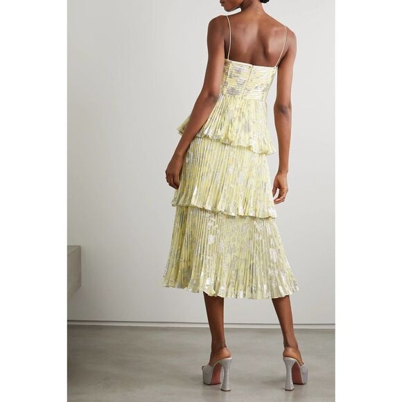 self-portrait metallic jacquard midi dress US10 - Picture 3 of 12